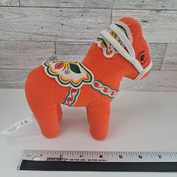 Dala Horse Folk Art Swedish Design 6" Plush By Gun Jacobson Softtoys Stuffed Toy - Picture 2 of 16